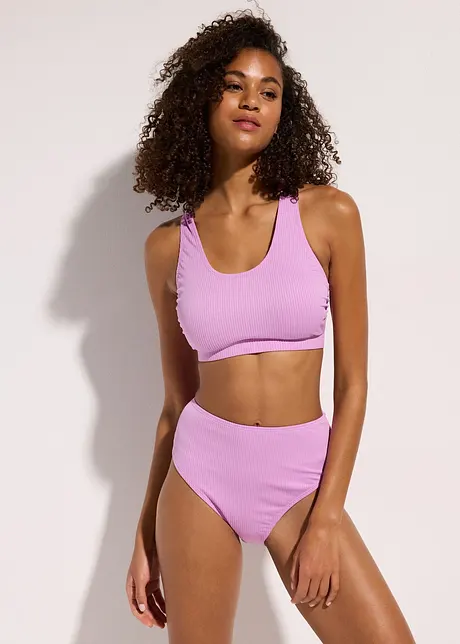 Bikini a bustier a costine (set 2 pezzi), bonprix