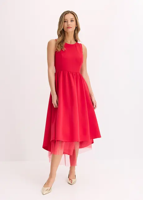Abito asimmetrico con sottogonna in tulle, bonprix