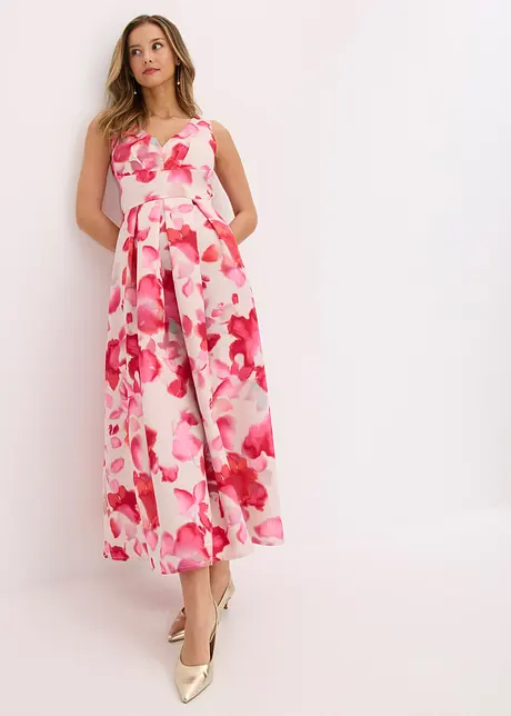 Abito in satin lucido con spalline, bonprix