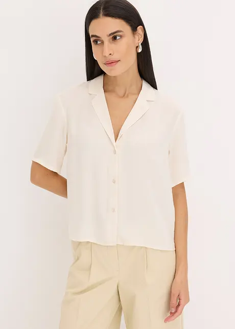 Camicetta in satin con colletto a revers, bonprix