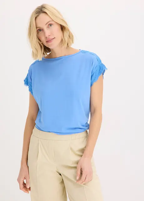Maglia con pizzo lavorato all'uncinetto, bonprix