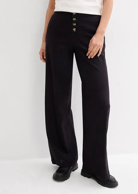 Pantaloni a palazzo in misto lino extra lunghi, bonprix