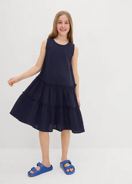 Abito midi in mussola vaporosa, bonprix