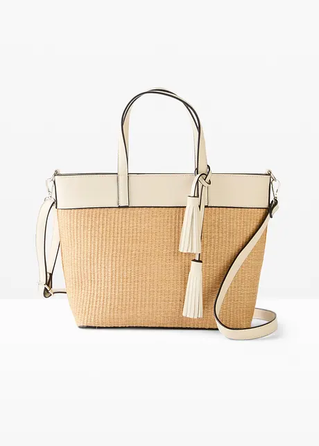 Borsa shopper in simil paglia, bonprix