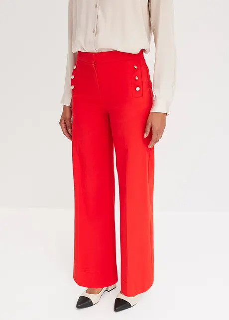 Pantaloni in twill con bottoni decorativi, bonprix