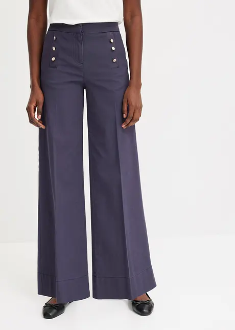Pantaloni in twill con bottoni decorativi, bonprix