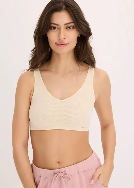 Reggiseno bustier a coste senza cuciture Feel Comfort, bonprix