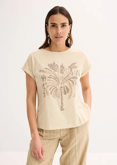 Maglia in cotone con borchiette applicate, bonprix