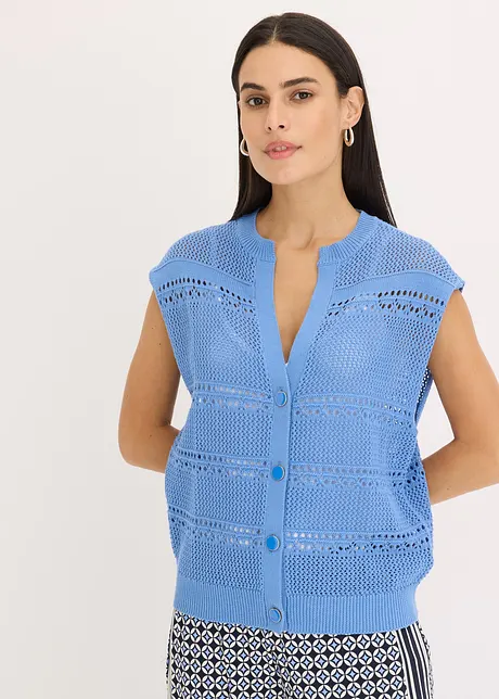 Cardigan traforato a maniche corte, bonprix