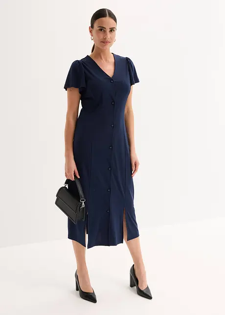 Abito in maglina con spacco, bonprix