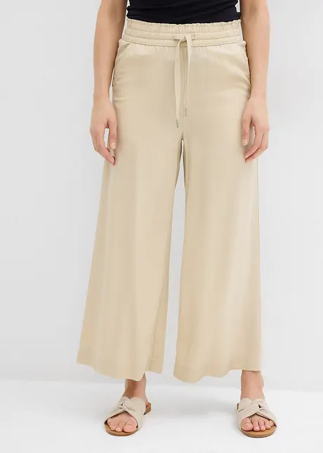Pantaloni  a 7/8 in lyocell con elastico in vita, bonprix