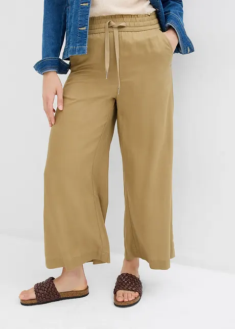 Pantaloni  a 7/8 in lyocell con elastico in vita, bonprix