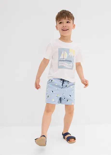 T-shirt e pantaloncini in puro cotone biologico (set 2 pezzi), bonprix