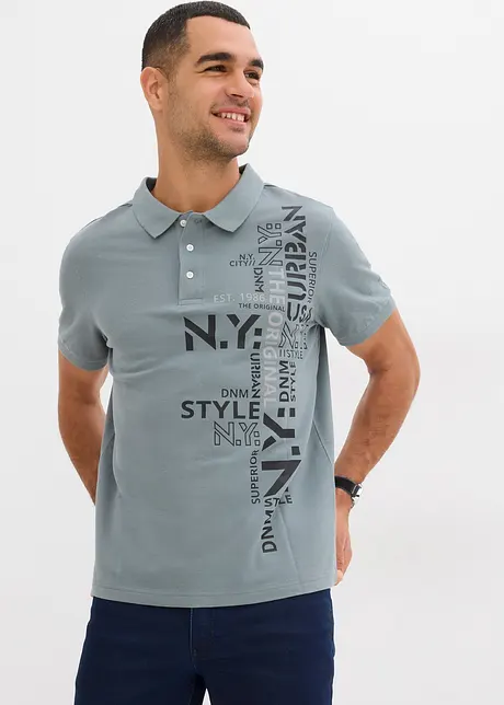 Polo a maniche corte in piquet di puro cotone, slim fit, bonprix