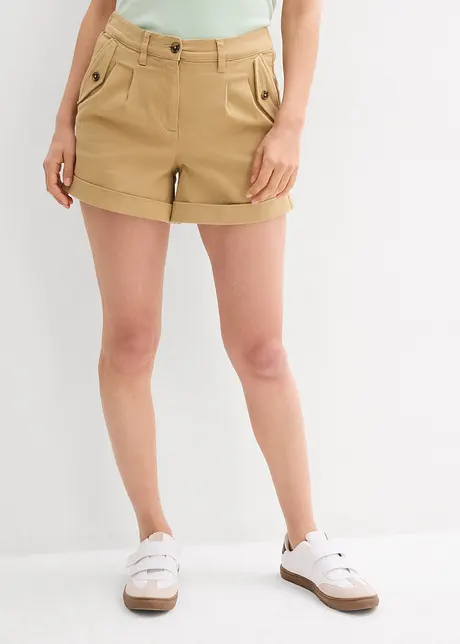 Shorts in twill a vita alta, bonprix