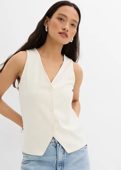 Gilet comodo in maglia punto Roma, bonprix
