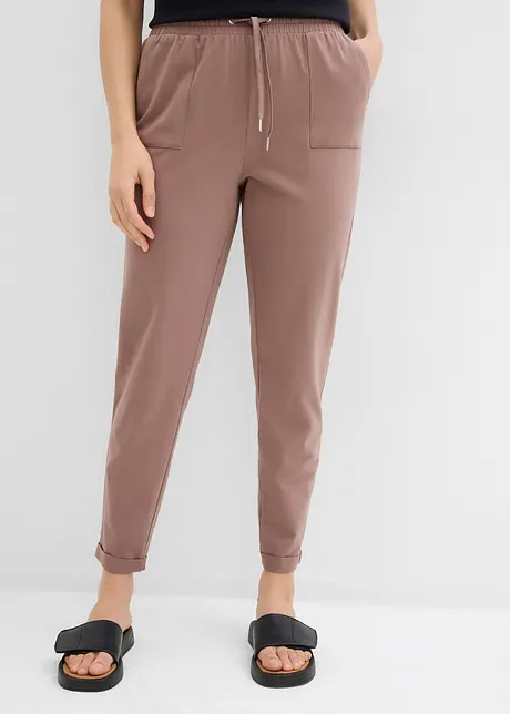 Pantaloni in jersey di misto cotone elasticizzato, bonprix