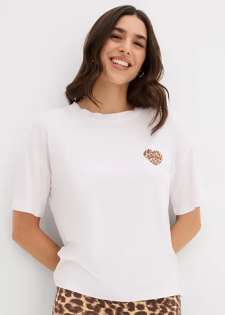 Maglietta cropped con spalle scese, bonprix