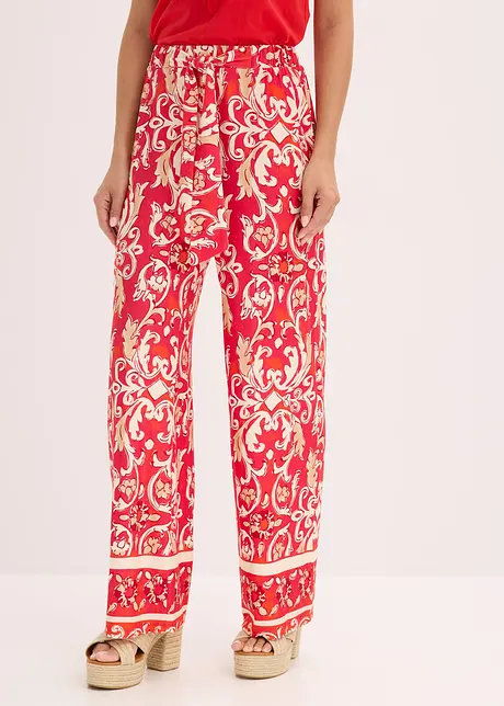 Pantaloni in jersey di misto viscosa morbido in fantasia, bonprix