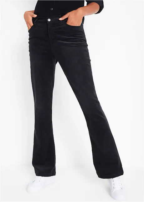 Pantaloni in velluto elasticizzato, flared, John Baner JEANSWEAR