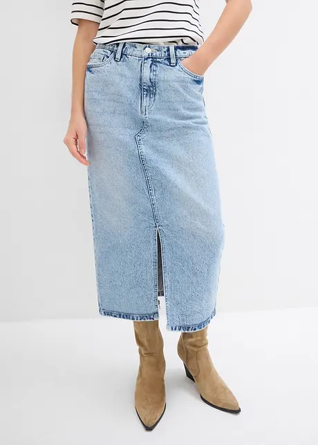 Gonna midi di jeans, bonprix