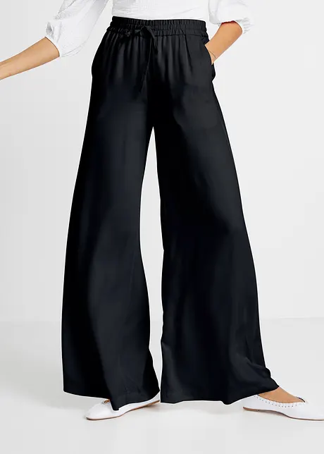 Pantaloni larghi in viscosa lucida leggera, bonprix