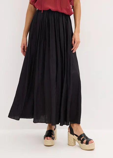 Gonna lunga in crinkle strutturato, bonprix