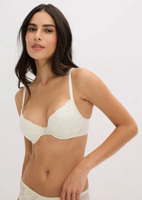 Reggiseno push-up con pizzo fine (pacco da 3), bonprix