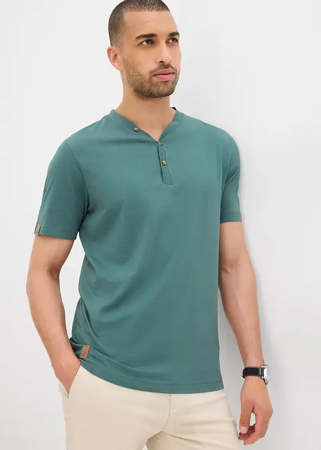 Maglia serafino a maniche corte in puro cotone biologico (pacco da 2), bonprix