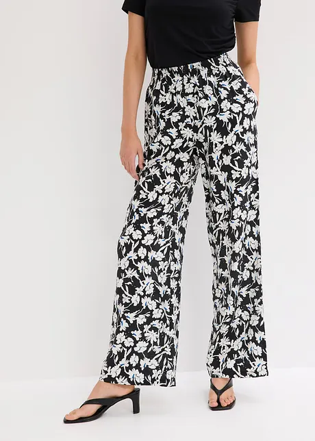 Pantaloni a palazzo in tessuto operato, bonprix
