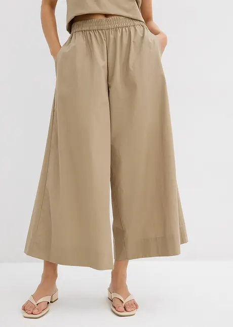 Pantaloni culotte ampi in puro cotone, bonprix