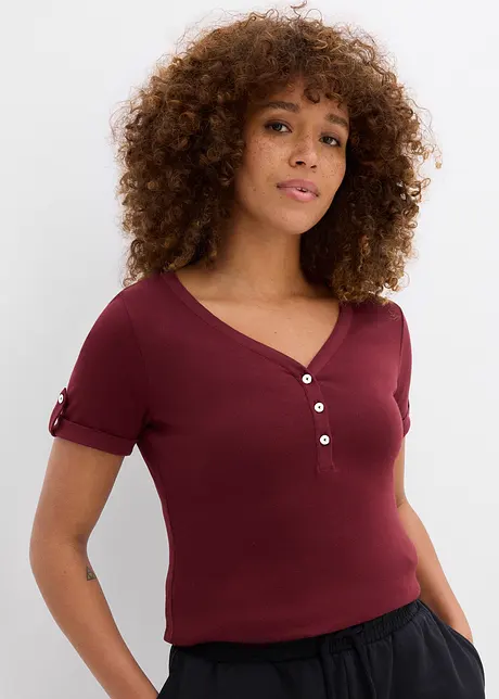 Maglia serafino in puro cotone, bonprix