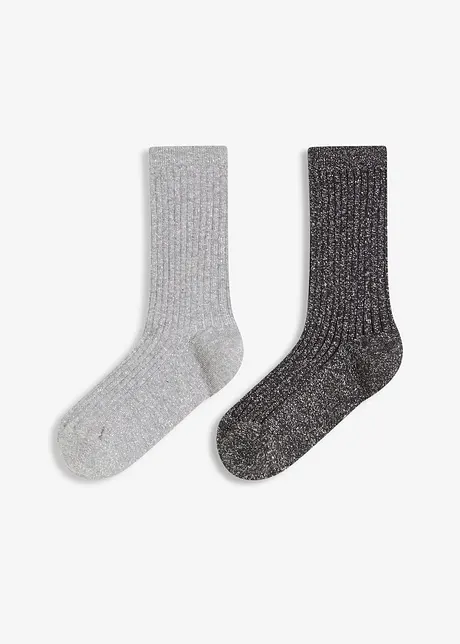 Calzini con cotone biologico e lurex (pacco da 2), bonprix
