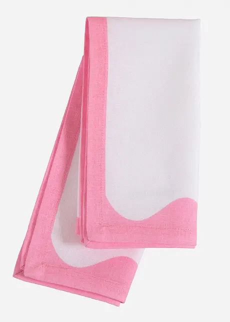 Tovaglioli in cotone biologico con bordo colorato (pacco da 2)., bonprix