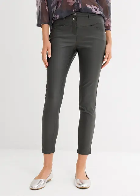 Pantaloni elasticizzati con effetto lucido, bonprix