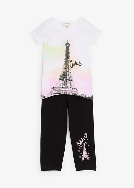 Maglia e leggings a pinocchietto in puro cotone biologico (set 2 pezzi), bonprix