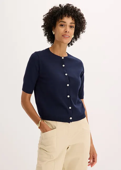 Cardigan in filato fine con maniche corte, bonprix