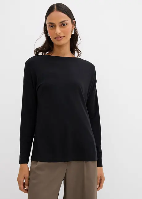 Maglia a maniche lunghe in misto viscosa, bonprix
