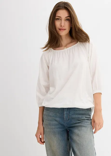 Maglia in cotone biologico con scollo quadrato, bonprix