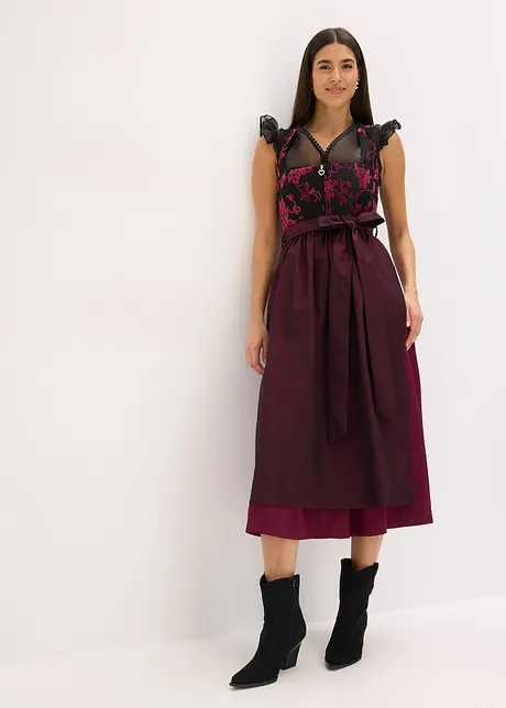 Abito bavarese midi con velluto (set 2 pezzi), bonprix