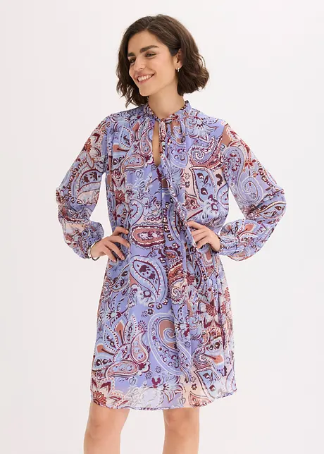 Abito tunica in chiffon con fiocco, bonprix