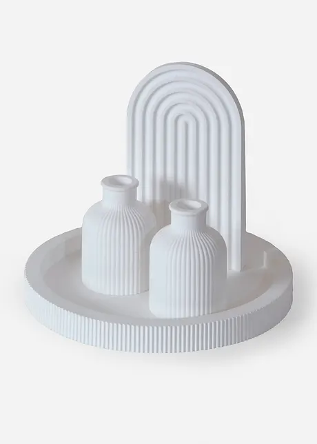 Soprammobile - vassoio e vasi (set 4 pezzi), bonprix