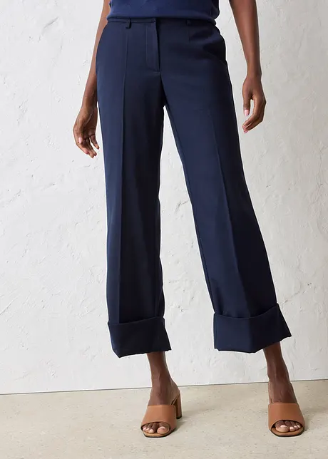 Pantaloni a zampa in misto lana, bonprix