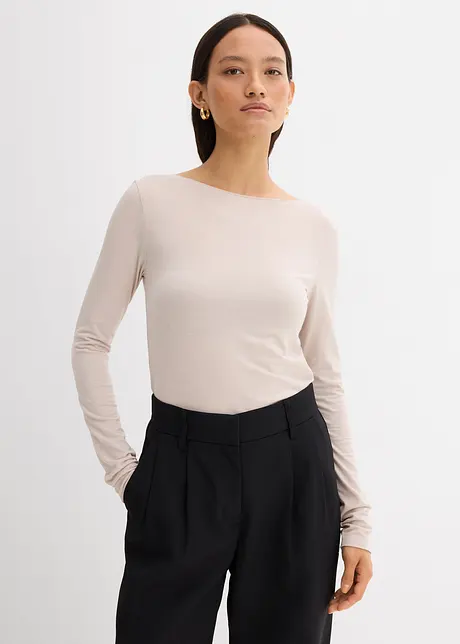 Maglia a maniche lunghe con scollo a barca, bonprix