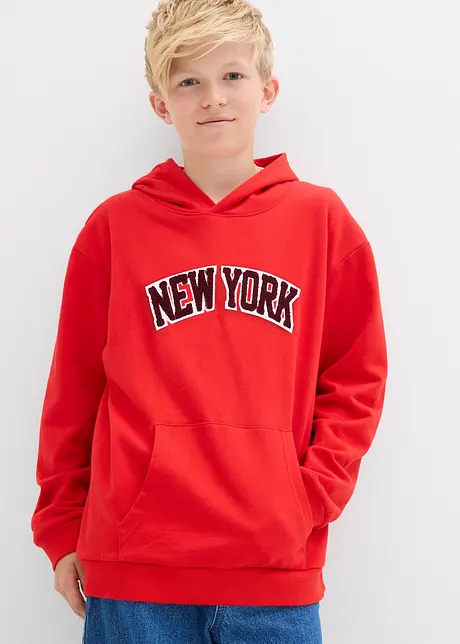 Felpa con cappuccio in puro cotone, bonprix