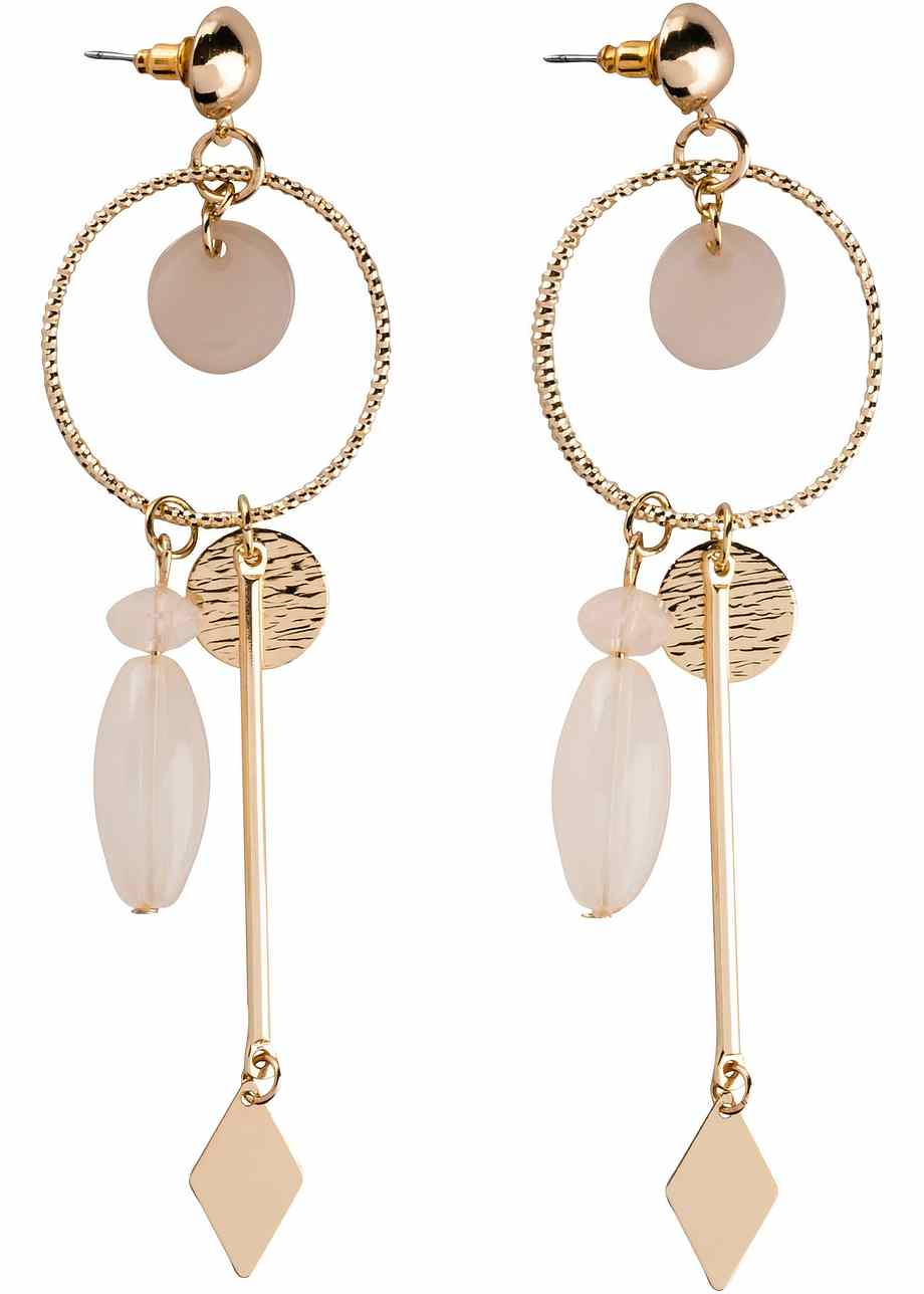 LOLIAS Orecchini A Cerchio Con Catena In Argento 925 E Placcato Oro 14K – Set Di Orecchini Lunghi Per Donna