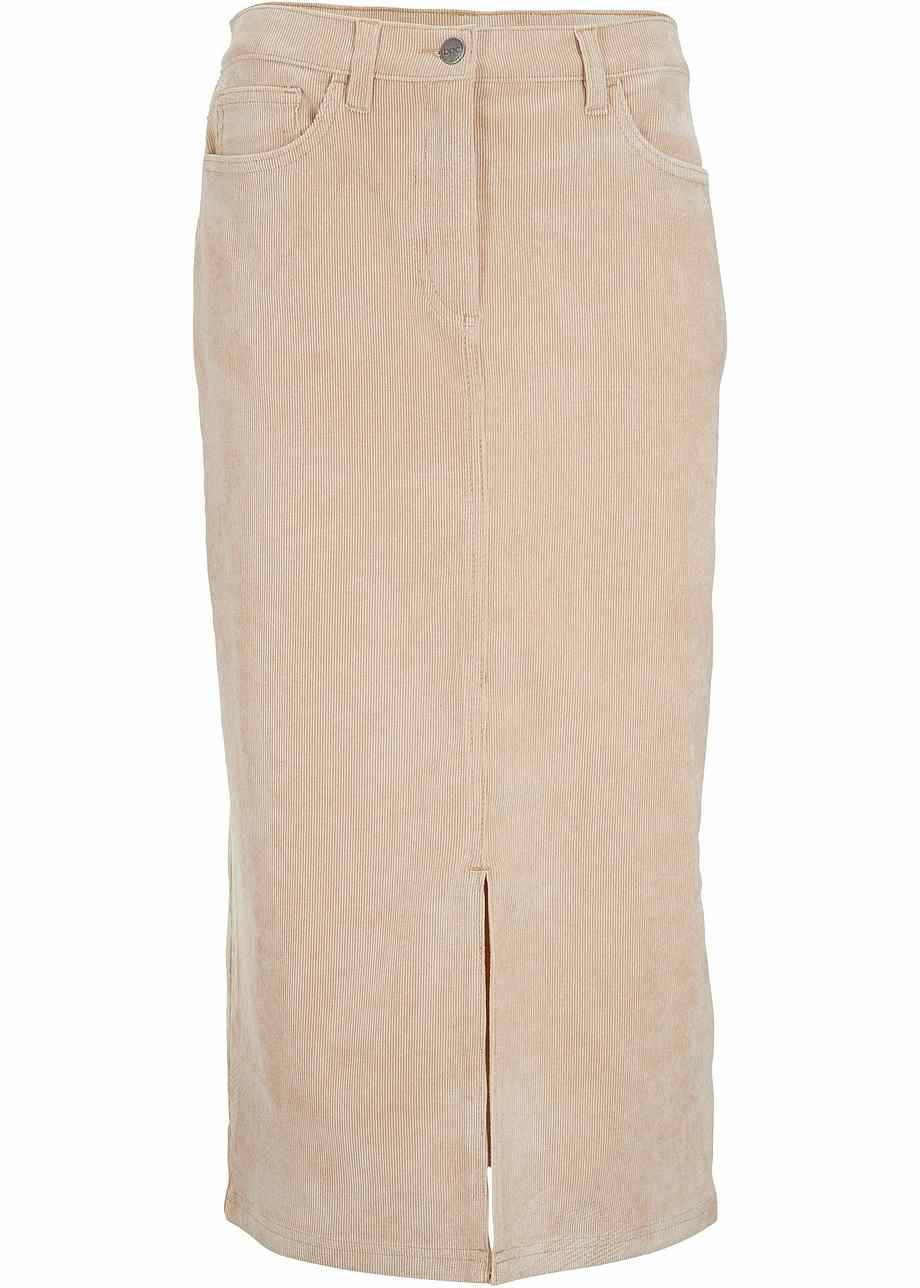 Edition - Gonna Midi A Colonna Cammello Con Spacco Laterale - Foto 10