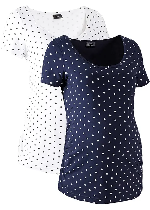 Maglia pr&eacute;maman (pacco da 2) in cotone biologico, bonprix