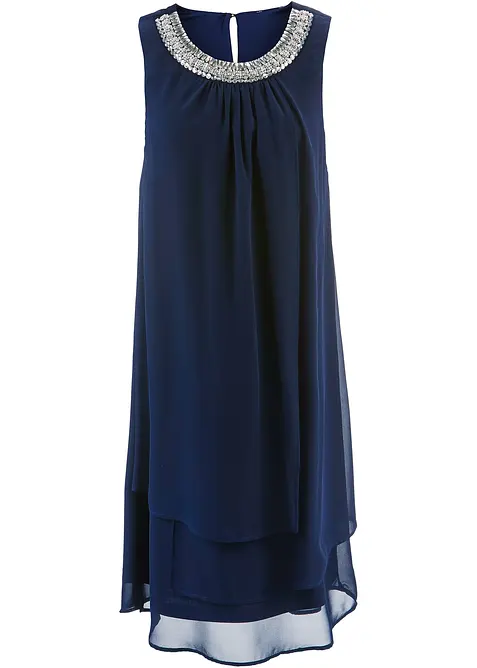 Abito in chiffon con applicazione di strass, bonprix