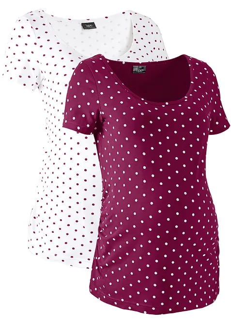 Maglia pr&eacute;maman (pacco da 2) in cotone biologico, bonprix